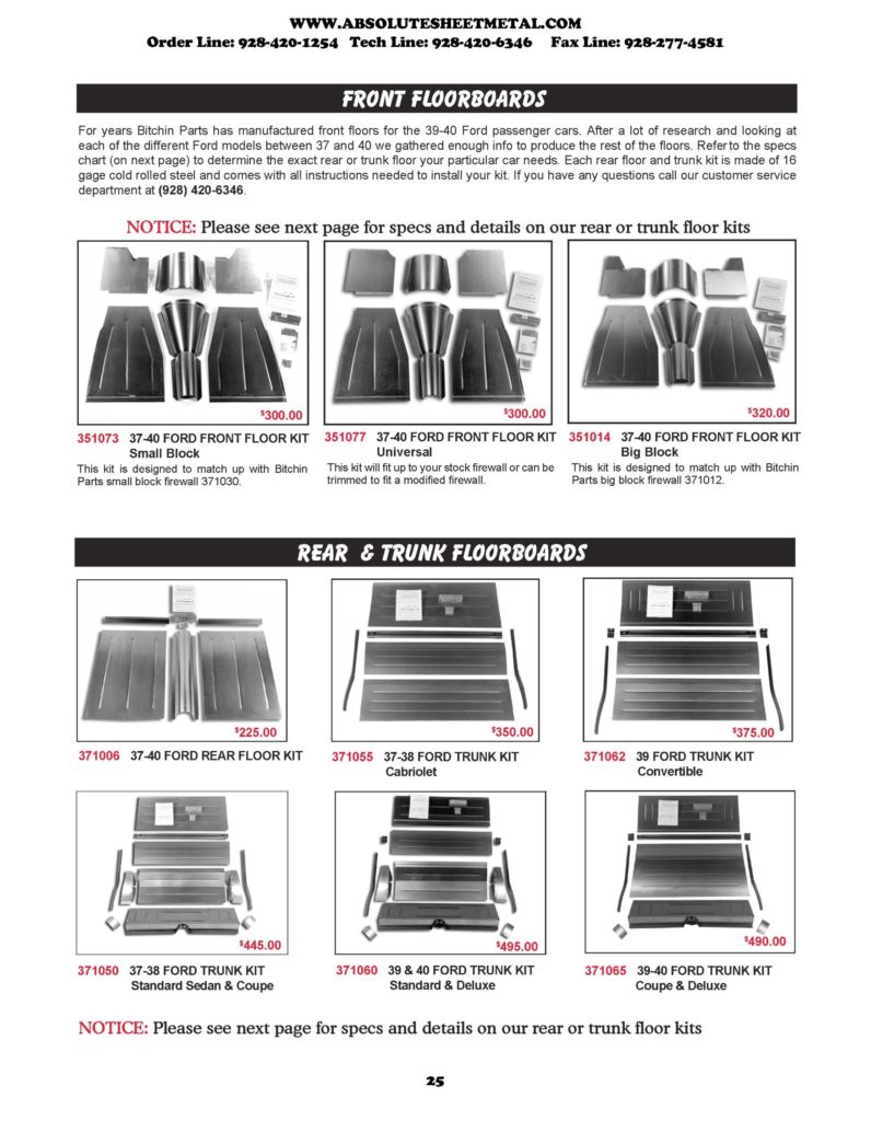 1937-40 Ford Car Parts – Absolute Sheet Metal