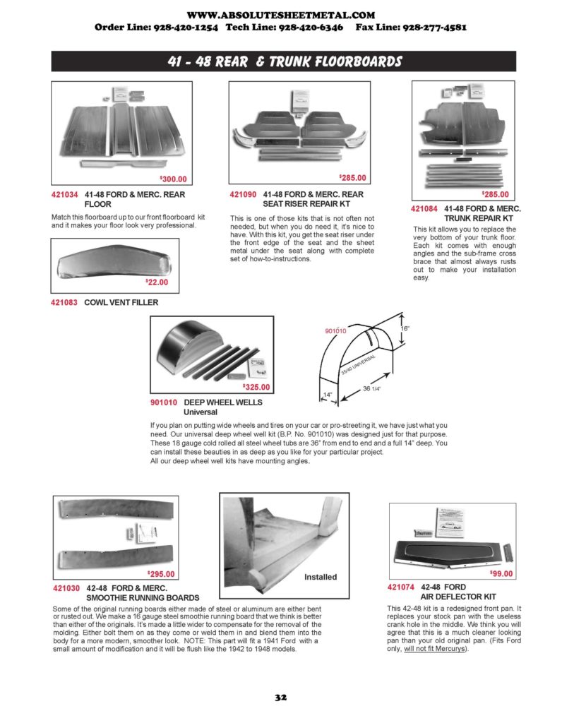 1941-48 Ford Car Parts – Absolute Sheet Metal